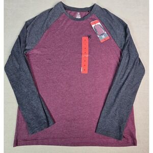 Hurley Men's Raglan Embroidered Logo Long Sleeve Tee‎ T-Shirt Medium
